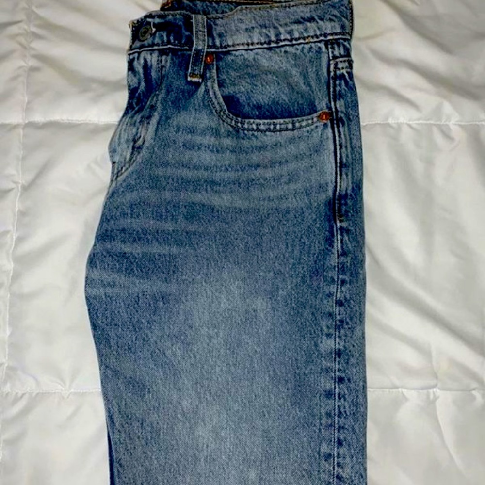 Levi’s 512 Blue Acid Wash Denim+ with red patching